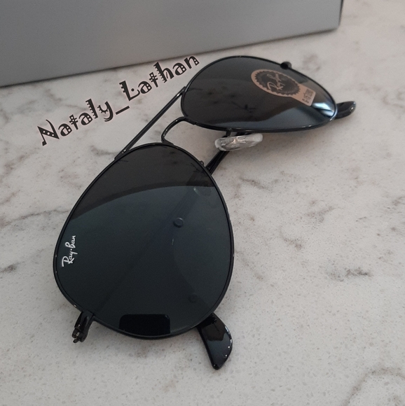 RayBan (Store Display) Aviator All Black RB3025 - Picture 5 of 11